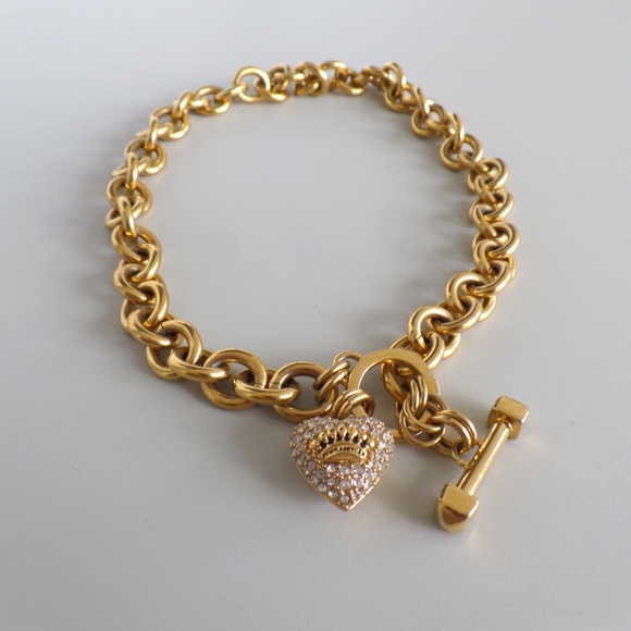 Princess Crown Heart-Shaped Charm Gold Necklace - Picture 2 of 3